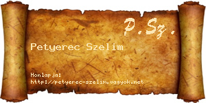 Petyerec Szelim névjegykártya